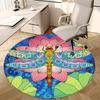 Colorful Dragonfly Office Carpet Chair Mats, Vibrant Lotus Design for Home Decor, Office Carpet Gift, Suitable for Bedroom, Living Room, Various Room