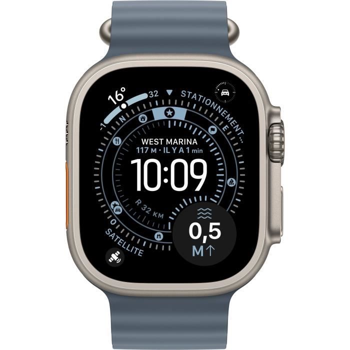 Apple Watch Ultra 3 GPS + Cellular - 49mm - Natural Titanium Case - Anchor Blue OceanBand Strap