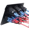 Waterproof Marine Boat Rocker Switch Panel 5 Gang with Twin USB Slot Socket 2.1A + Voltmeter for Car RVs Vehicle