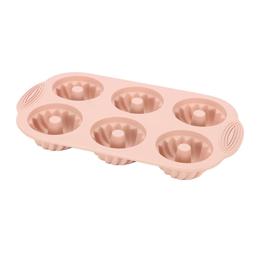 Non-stick Silicone Donut & Cookie Mold - 6 Cavity, Round & Wavy Shapes