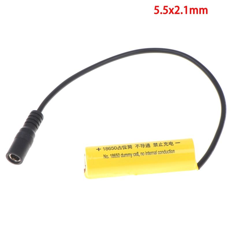 18650 Dummy Cell Battery Housing 0V Adapter Tube 5.5x2.1mm/5.5x2.5mm Port for Battery Capacity Testing