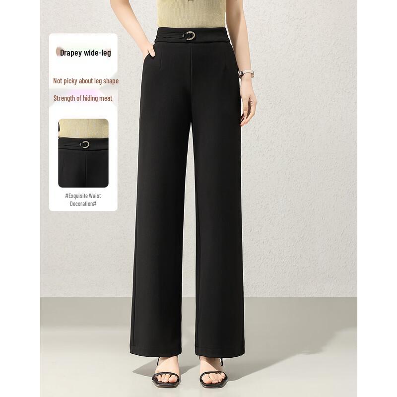 TERRE BLEUE Women s High-Waist Straight-Leg Casual Pants 28
