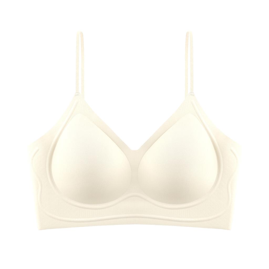 Traceless steel ring-free liquid foundation, thin shoulder strap underwear, women's nude soft support vest type breast bra cover
