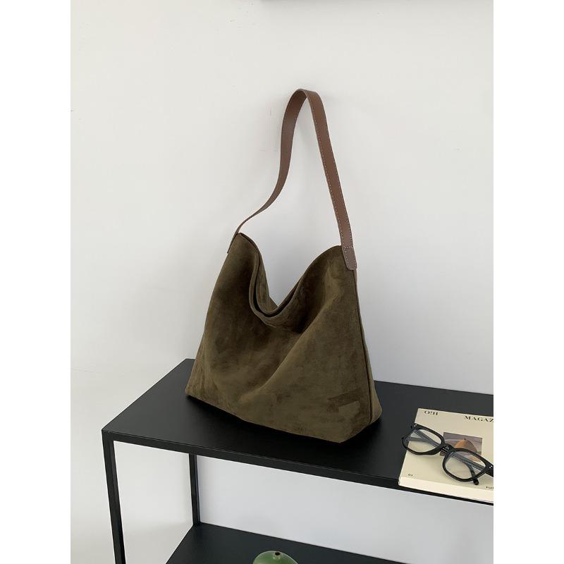 

Новая повседневная плюшевая сумка большой вместимости, на плечо, женская, классная, для поездок на работу, из замши, сумка-тоут, студенческая