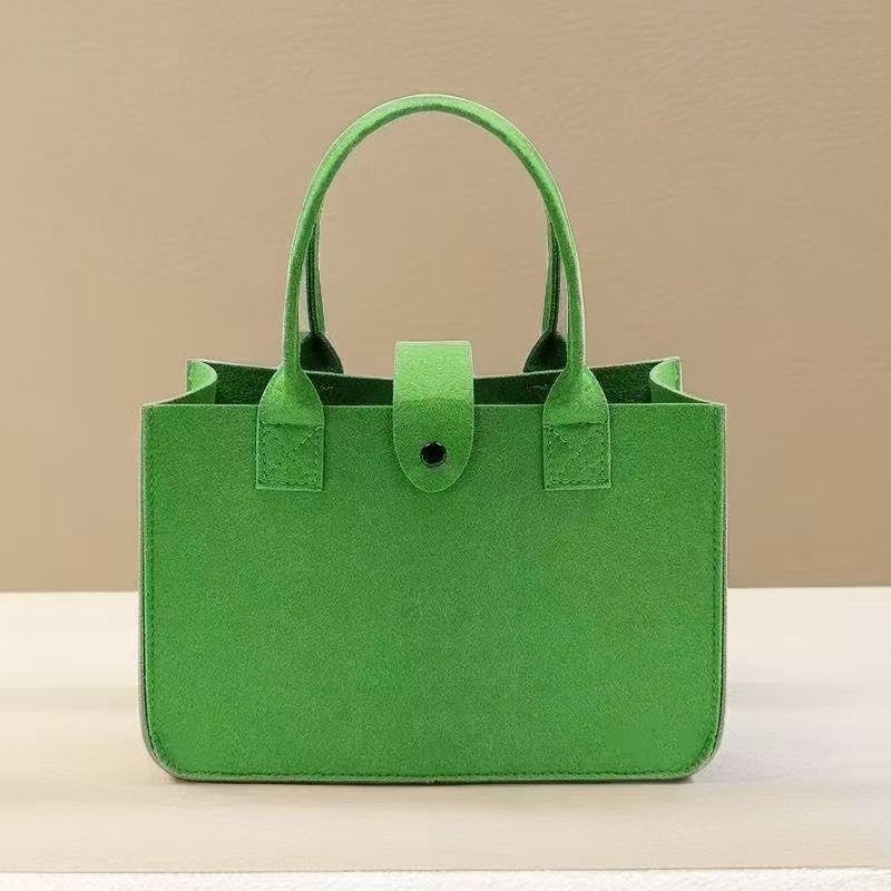 Solid Color Felt Handbag: Large Capacity Commuter and Student Bag