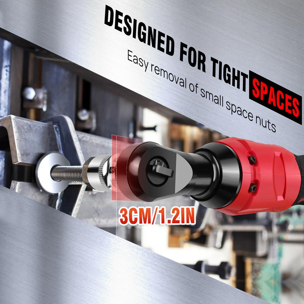 3/8 "Cordless Portable Electric Ratchet Wrench 200NM 90 ° Angle Wrench Professional 12V Power Ratchet Tool