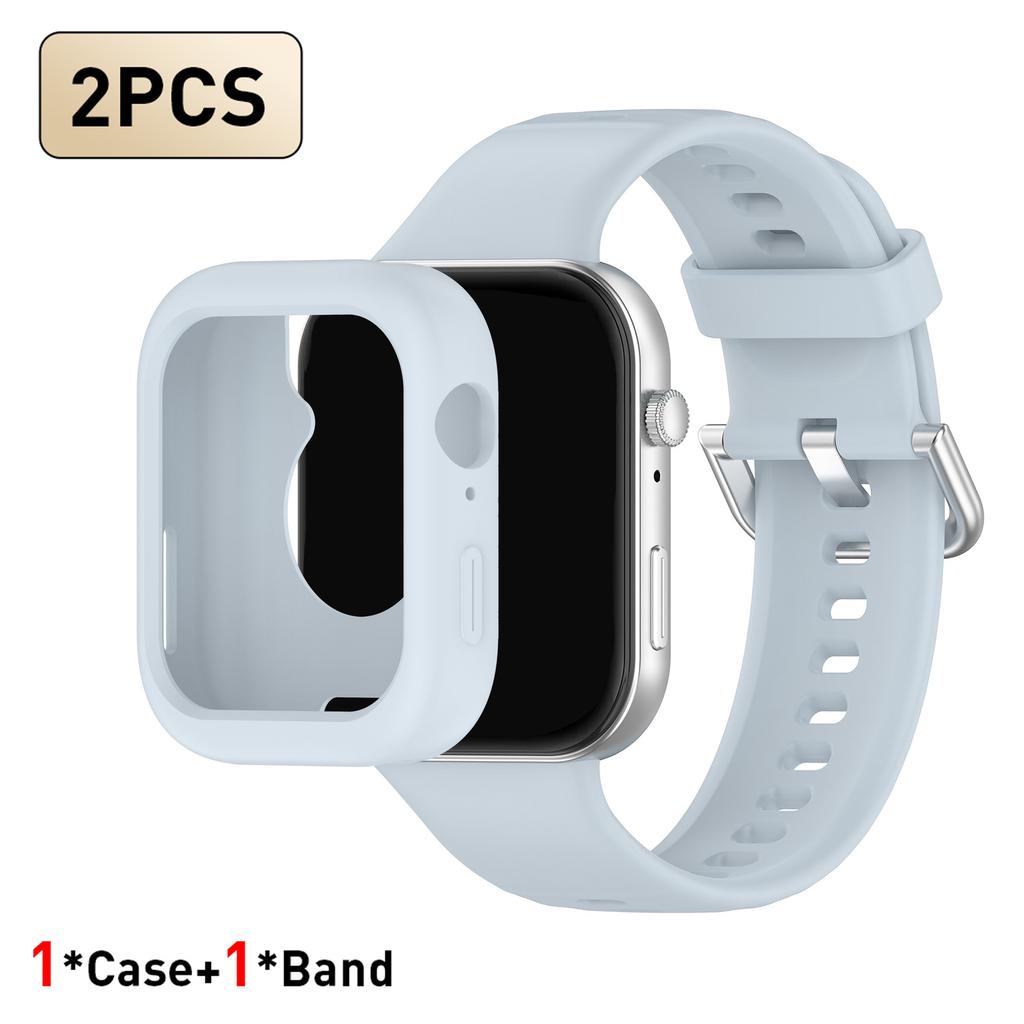 2pcs Protective Case + Strap Set for Huawei Watch Fit3 Quick-Release Sport Band Soft Anti-Fall Breathable Cover Lightweight