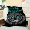 1pc Cheshire Cat,Mad Hatter,Wonderland Printed Flannel Blanket, Super Soft Plush Bed Cover, Four Seasons Quilt for Sofa, Bed, Office,71