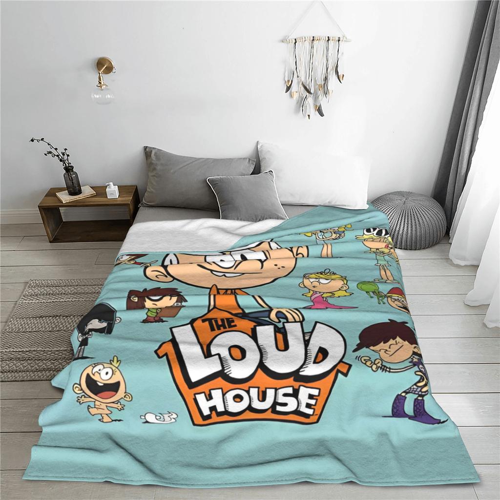 L-Loud Houses Familie Cartoon Decken Komödie Lincoln Loud Flauschig Großartig Warm Kuscheldecke für Tagesdecke Frühling Herbst Büro