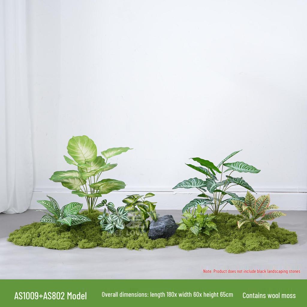 Luxury Faux Green Plant and Flower Decor - Indoor Moss and Grass Clusters for Elegant Landscaping.