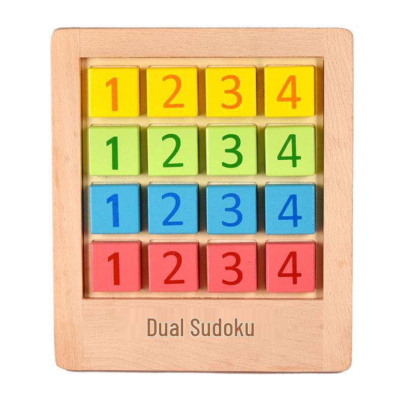Large Dual Sudoku & Chess Game - Educational Wooden Toy for Kids