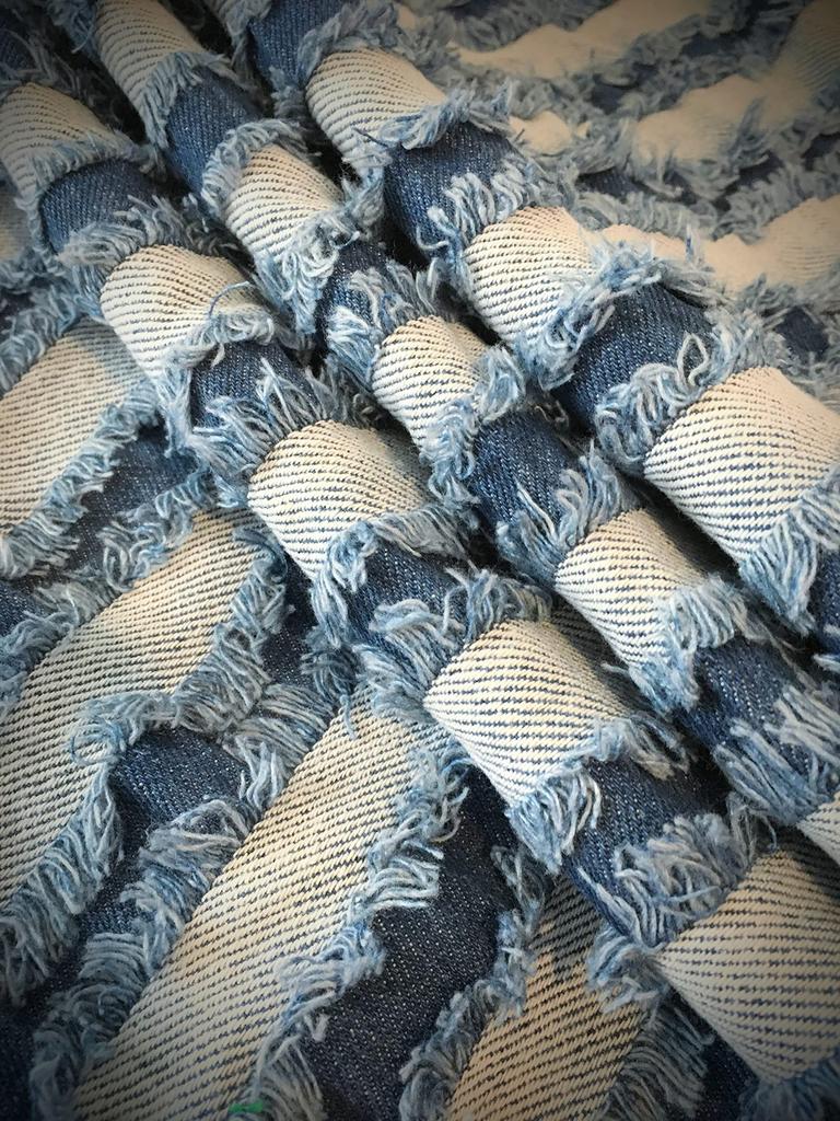 Fringe denim denim denim thin cotton denim fabric scraps light design, fabric, handmade, remake, fabric, (fringe stripe, color)