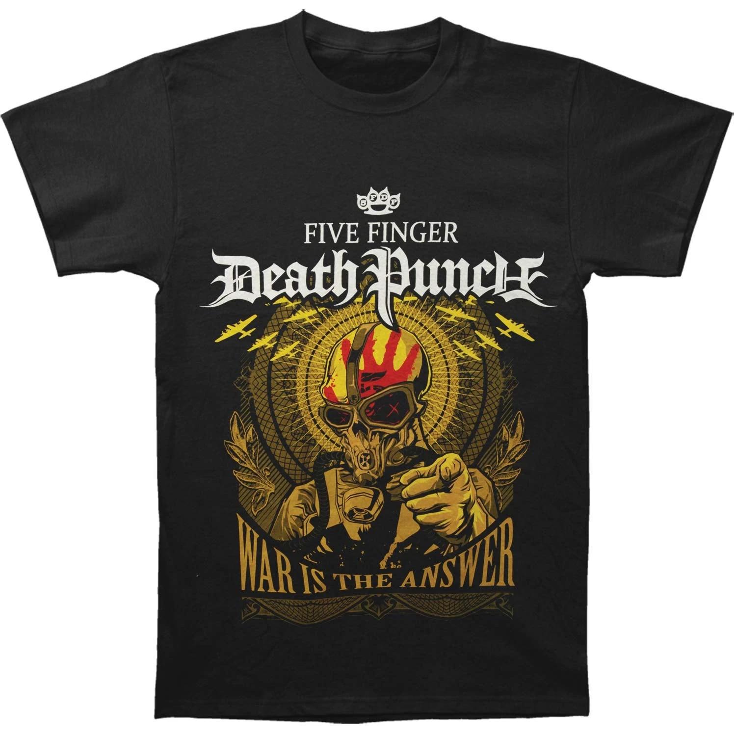 Men s Five Finger Death Punch Gas Mask T-shirt Small Black S