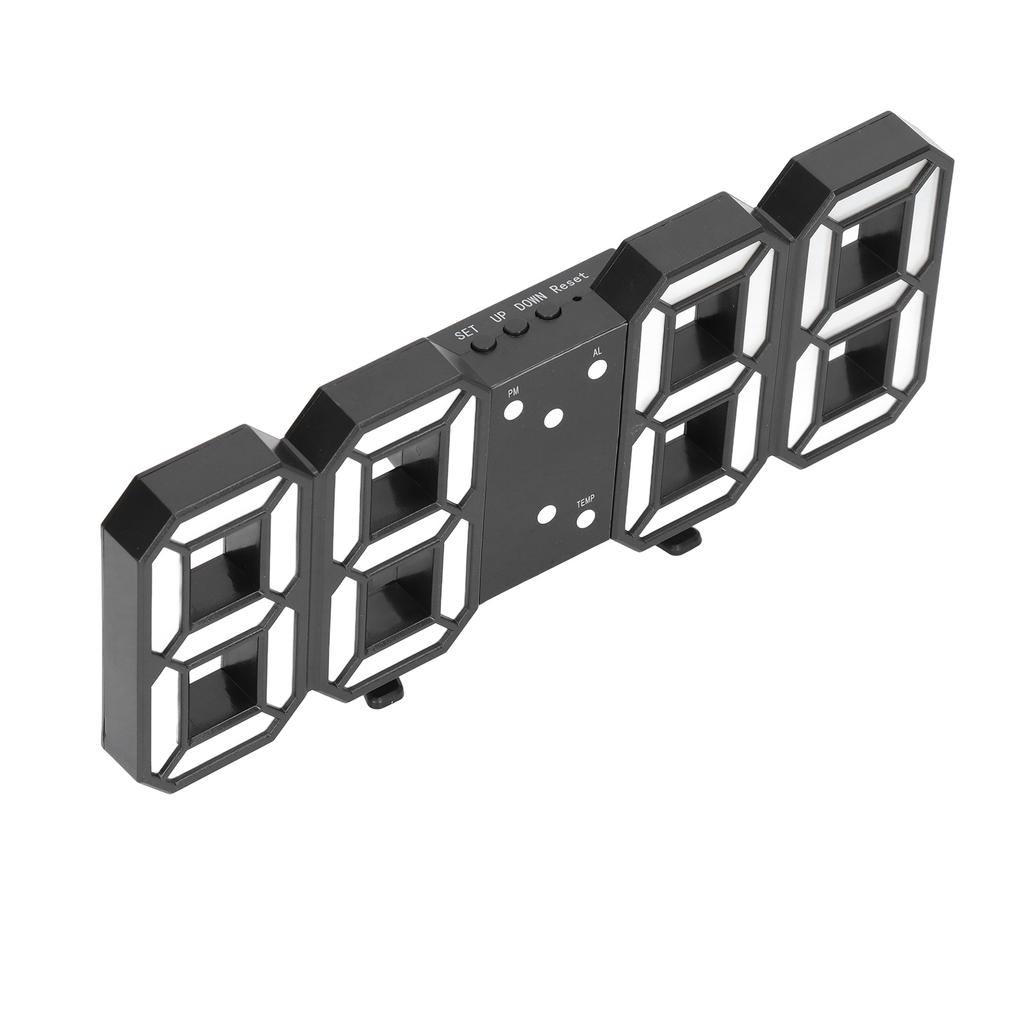 3D LED Digital Clock Intelligent Voice Control Time Date Temperature Display Automatic Brightness Adjustment Clock