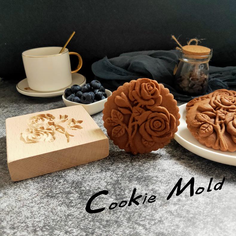 Wooden Gingerbread and Shortbread Cookie Mold Cutter