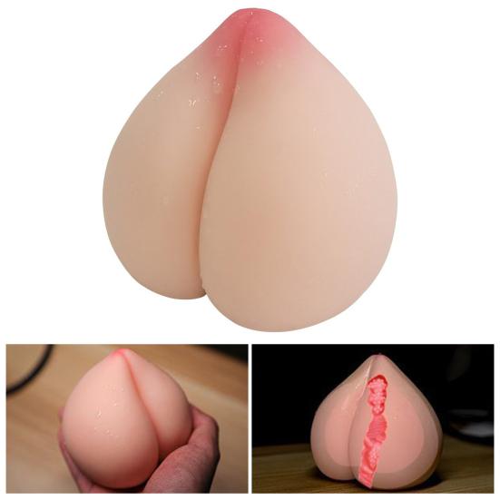 Ruční mužský masturbační kalíšek s 3D texturou uvnitř penisu ve tvaru broskve, sací masturbátor, sexuální hračka