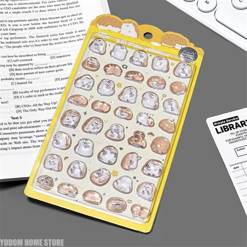 Korean Import 3D Relief Stickers Cartoon Animals Panda Cats for Scrapbooking DIY Journal Cute Stationery