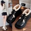 Fashion Hot Selling Woman Shoes Elegant With Medium Heels Snow Boots for Women Lace-up Padded Laces Trend 2025 Demi-season eWarm on Slip