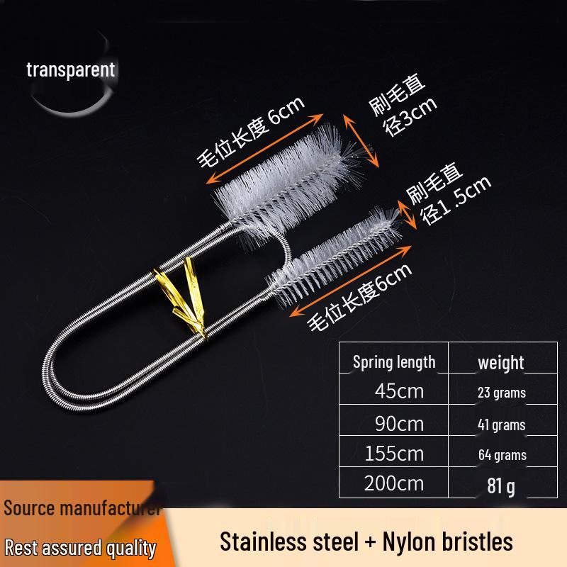 

Stainless Steel Double-Ended Aquarium Cleaning Brush for Glass and Plastic Pipes