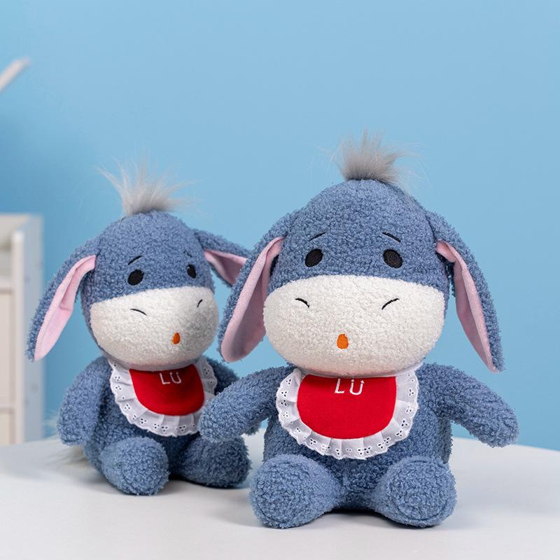 Cute and stubborn little donkey doll plush toy cute bib donkey doll girl sleeping pillow birthday gift