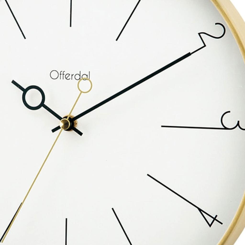 Interform Manon Wall Clock CL-3882, Gold and White, Modern, Elegant, Stylish, 29cm Diameter