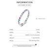 WOSTU 925 Sterling Silver Colorful Cubic Zirconia Lucky Rainbow Rings, Women Stackable Statement Ring for Size 6,7,8