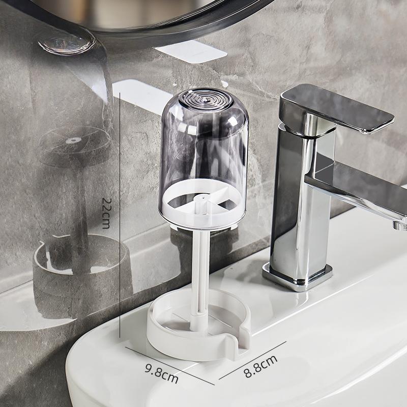 Toothbrush holder with dust cover, drainage design, plastic multifunctional bathroom toothbrush and cup organizer