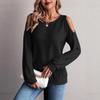 Fall Winter New Women's Off Shoulder Loose Casual Long Sleeve T-shirt Top For European American Cross-border