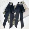Black Fabric Bow Brooches For Women College Style Collar Flower Lapel Pins  Necktie  Jewelry Gifts
