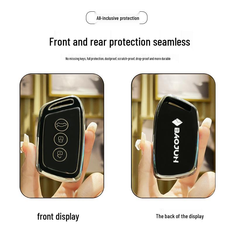 Compatible Car Key Case for Baojun KiWiEV, RS3, RC5, Valli, RM5, RC6, RS5, and RS7E300 Models.