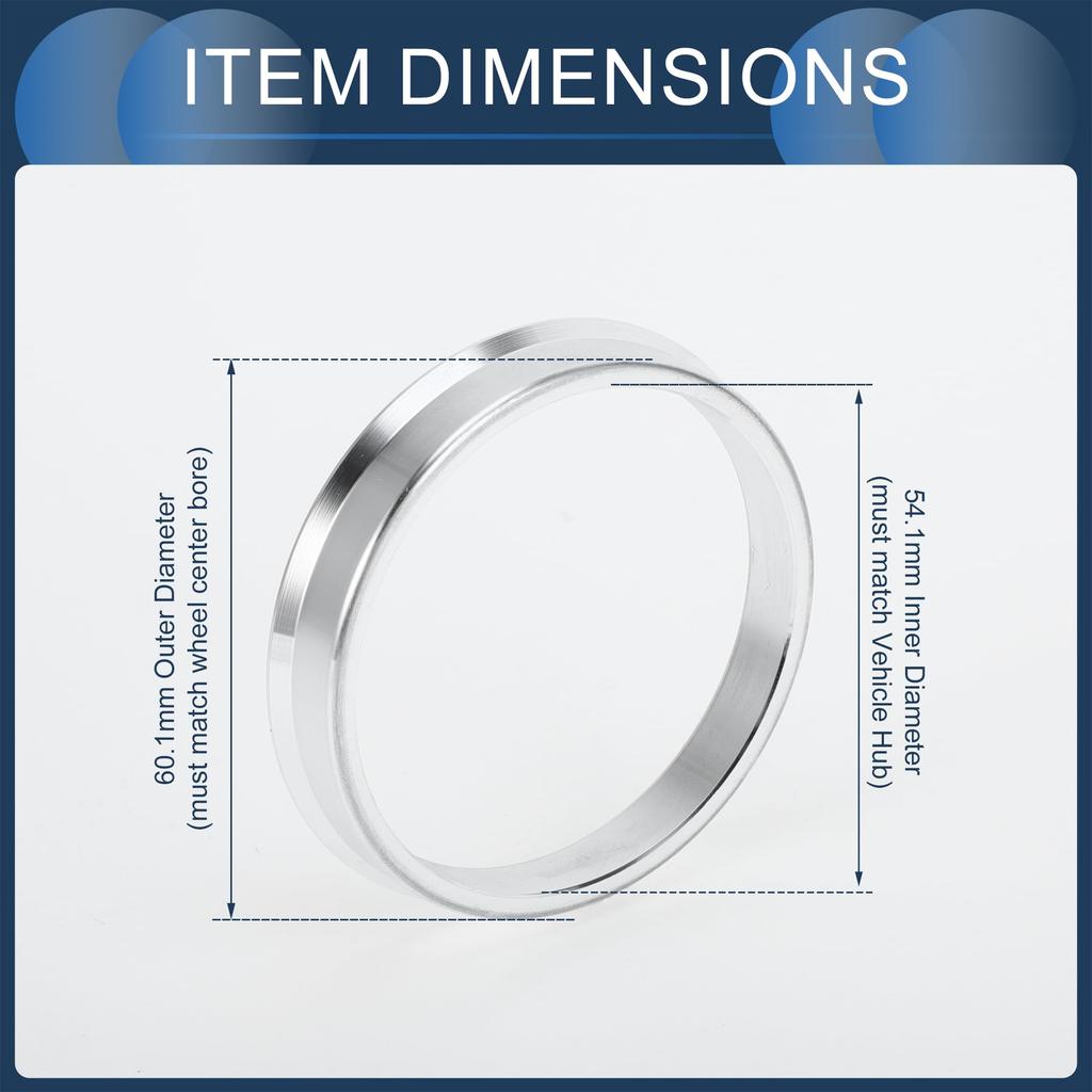 INFINAUTO Hub Centric Rings 54.1mm Inner to 60.1mm Outside Diameter Vehicle Wheel Hub Rings Aluminum Alloy 4pcs