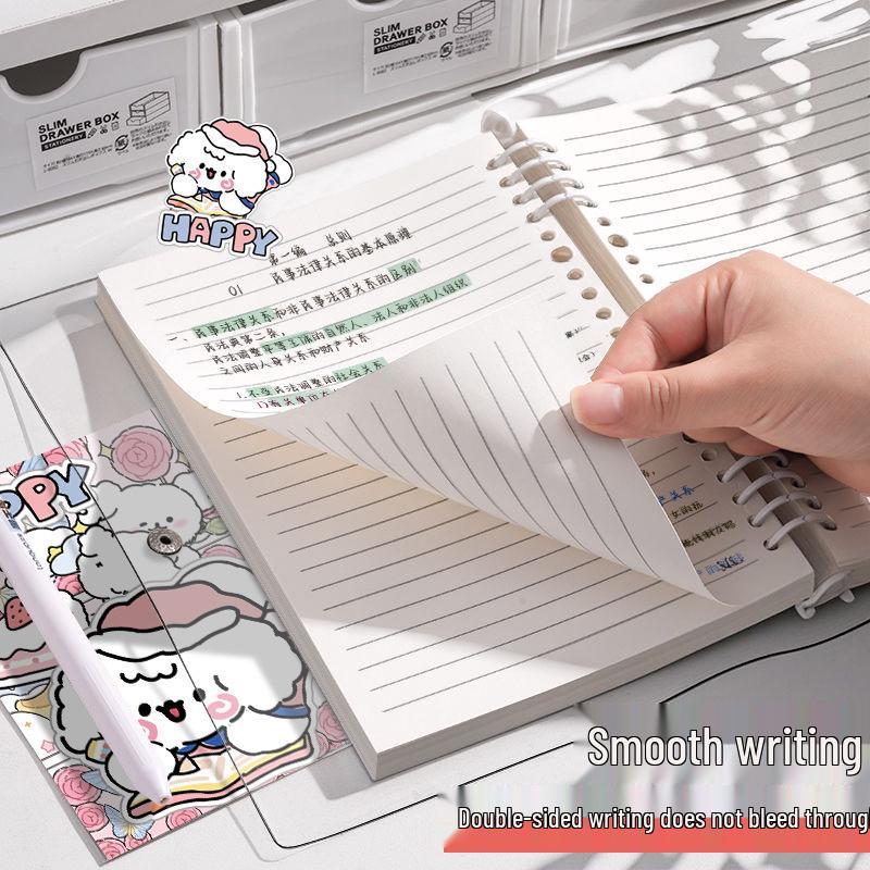 High-Value Soft-Shell PVC A5 Binder: Happy Puppy Thick B5 Removable Student Notebook