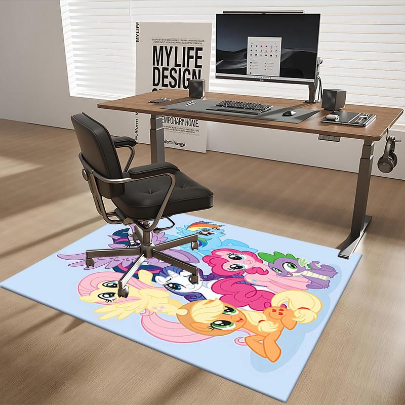 1pc My Little Pony Rainbow Dash Office Chair Mat - Anime Cartoon Design, Non-Slip Carpet for Home Decor, Suitable for All Seasons, Perfect Gift for Fa