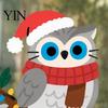 Festive Home Beautification Supplies Cute Christmas Owl Window Sticker, Snowy Branch Candy Glass Decal, Waterproof Self Adhesive Seasonal Wall