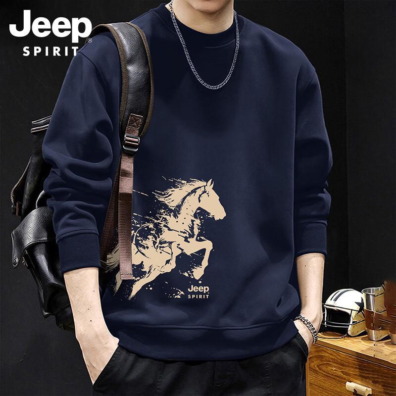 JEEP SPIRIT Men s Trendy Crewneck Long Sleeve Sweatshirt 2XL