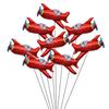 10 Pezzi Mini Palloncino in Pellicola di Alluminio Palloncino Cartoon Aereo Rosso Retrò Decorazione Festa di Compleanno Palloncino