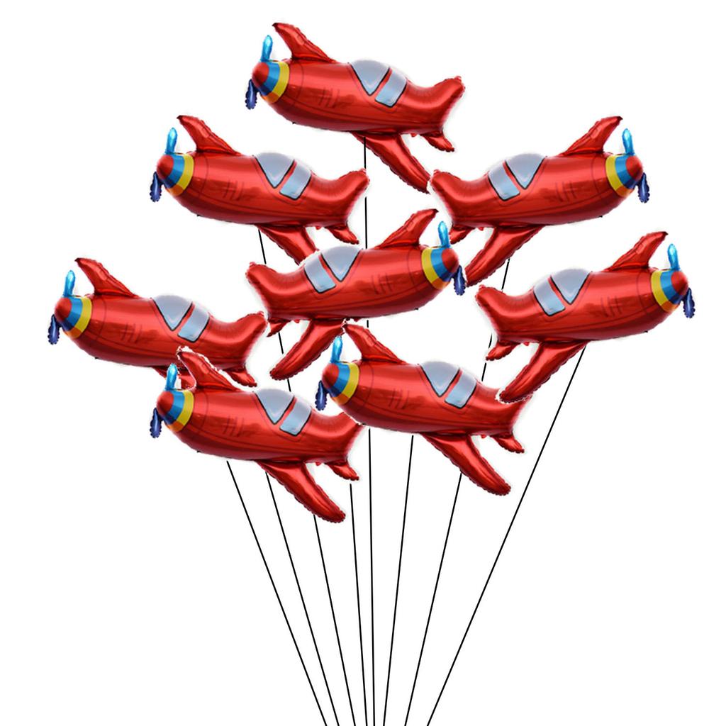 10 Pezzi Mini Palloncino in Pellicola di Alluminio Palloncino Cartoon Aereo Rosso Retrò Decorazione Festa di Compleanno Palloncino