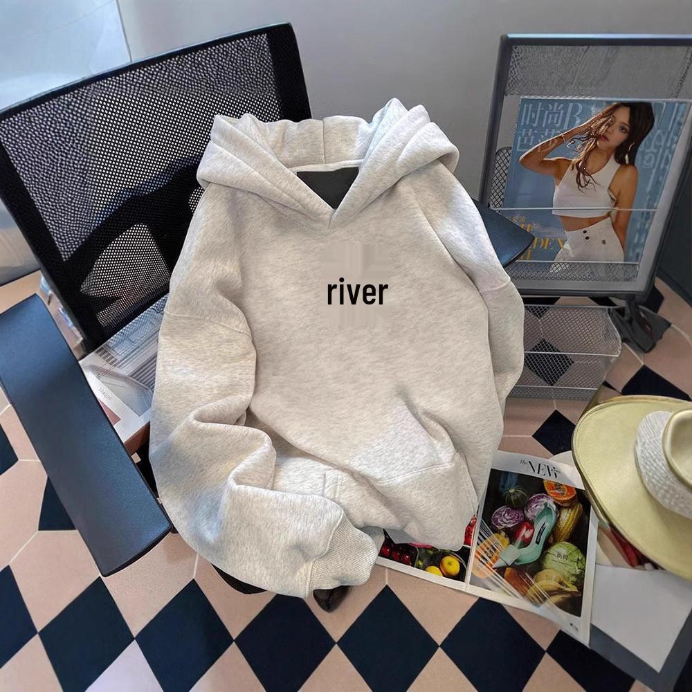 Chinese Trend Hooded Pullover Sweatshirt with Plus Velvet for Autumn & Winter