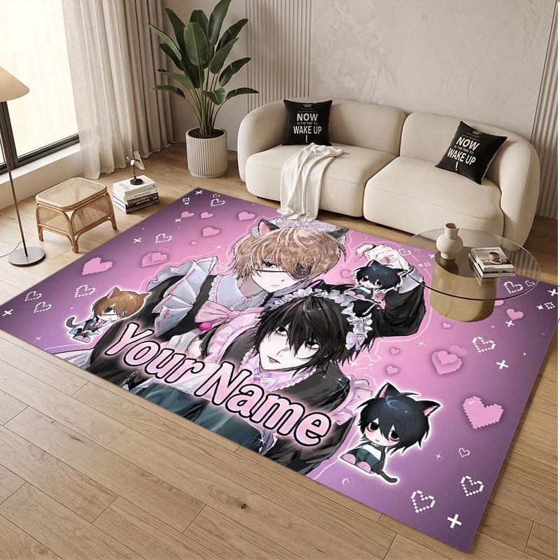 Custom Name Crystal Velvet Rug,Death Note Comfortable Anti Slip Floor Mat For Room Decoration