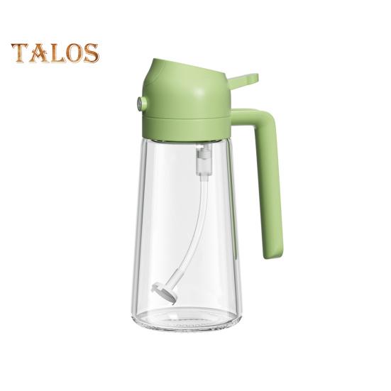 Oil Sprayer for Cooking 2 In 1 Oil Dispenser 500ml/17oz Glass Spray Bottle with Pourer Reusable Food-Grade Oil Sprayer for Kitchen Salad Frying BBQ