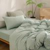 Class A Washed Cotton 4-piece Set King Duvet Cover Queen Size Option Pure Cotton Bed Sheet Pillows Zipper Closure Solid Color EU