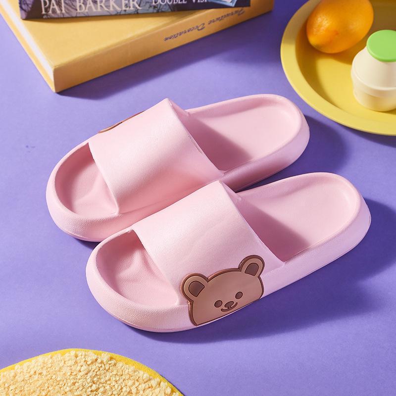 Cartoon Bear Thick-Soled Summer Sandals: Unisex Outdoor & Bathroom Wear