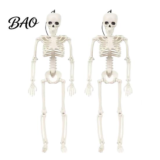 Lightweight Props for Indoor Displays Realistic Halloween Skeleton Figure, 40cm Posable Joints Hanging Skull Decoration, Weather Resistant Ornaments