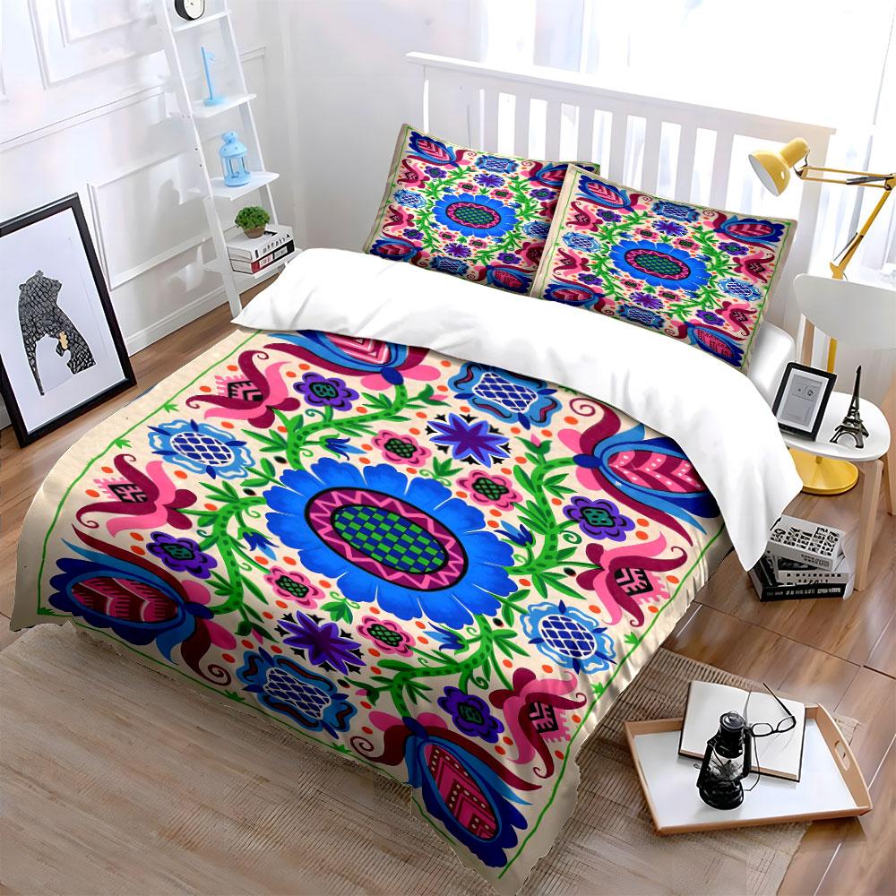 Floral and geometric design. Bedding sets Duvet cover sets Duvet covers Pillowcases(1 * Duvet Cover 2 * Pillowcases without duvet insert)