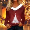 Dámské košile s dlouhým rukávem Roztomilé topy Vánoční potisky Trička Blůzy Ležérní Nadměrné velikosti Základní topy Pulovr