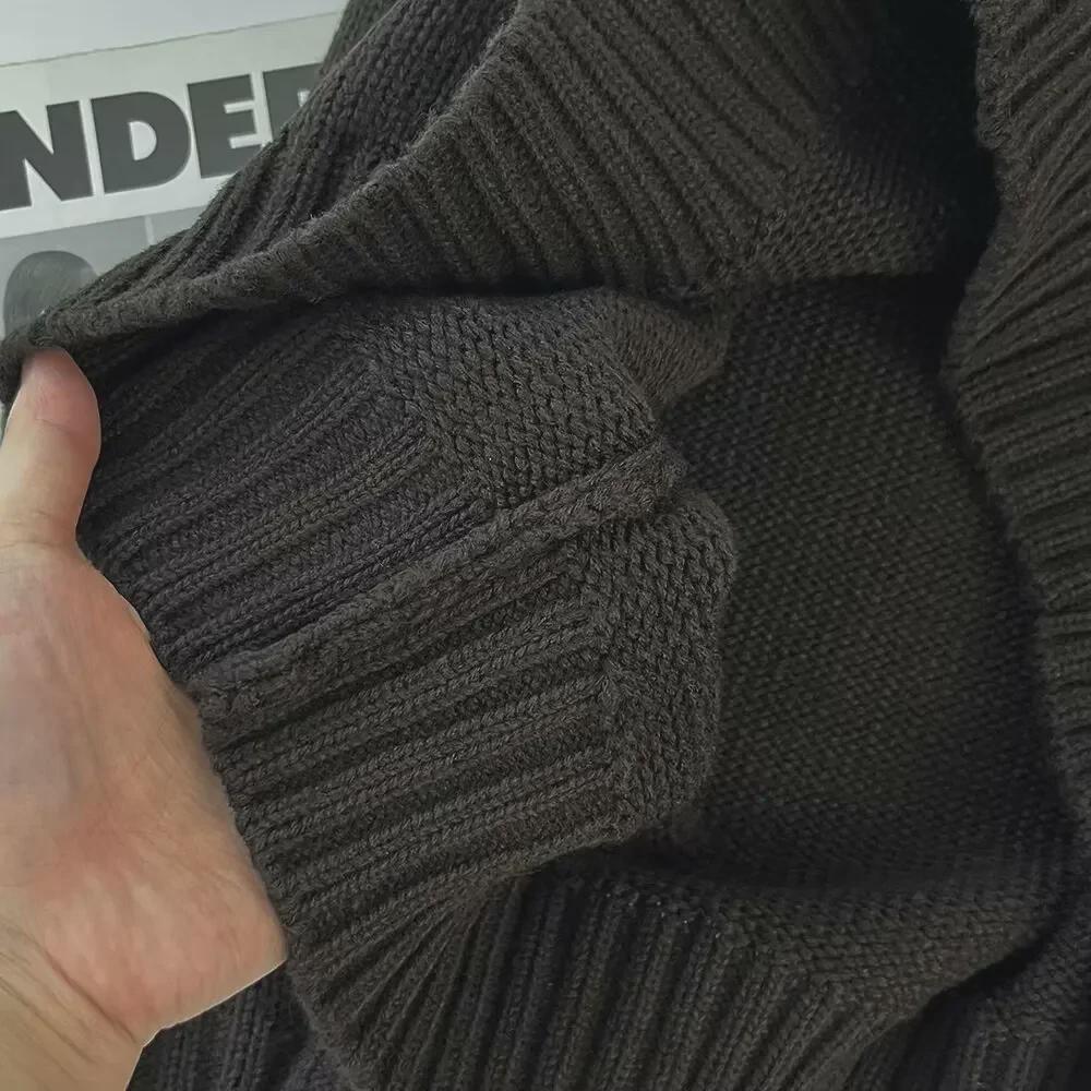 Pulover Maro Închis pentru Femei 2023 în Formă de Cocoon cu Guler Ridicat - Toamnă/Iarnă Casual Croială Lejeră