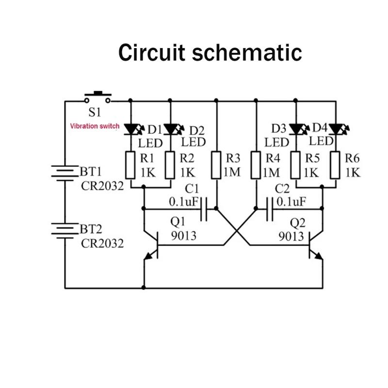 Kit electronic bricolaj LED Gyro Kit de sudare bricolaj Lanternă rotativă Componente în linie Proiect de sudare electronică bricolaj(fara baterie)