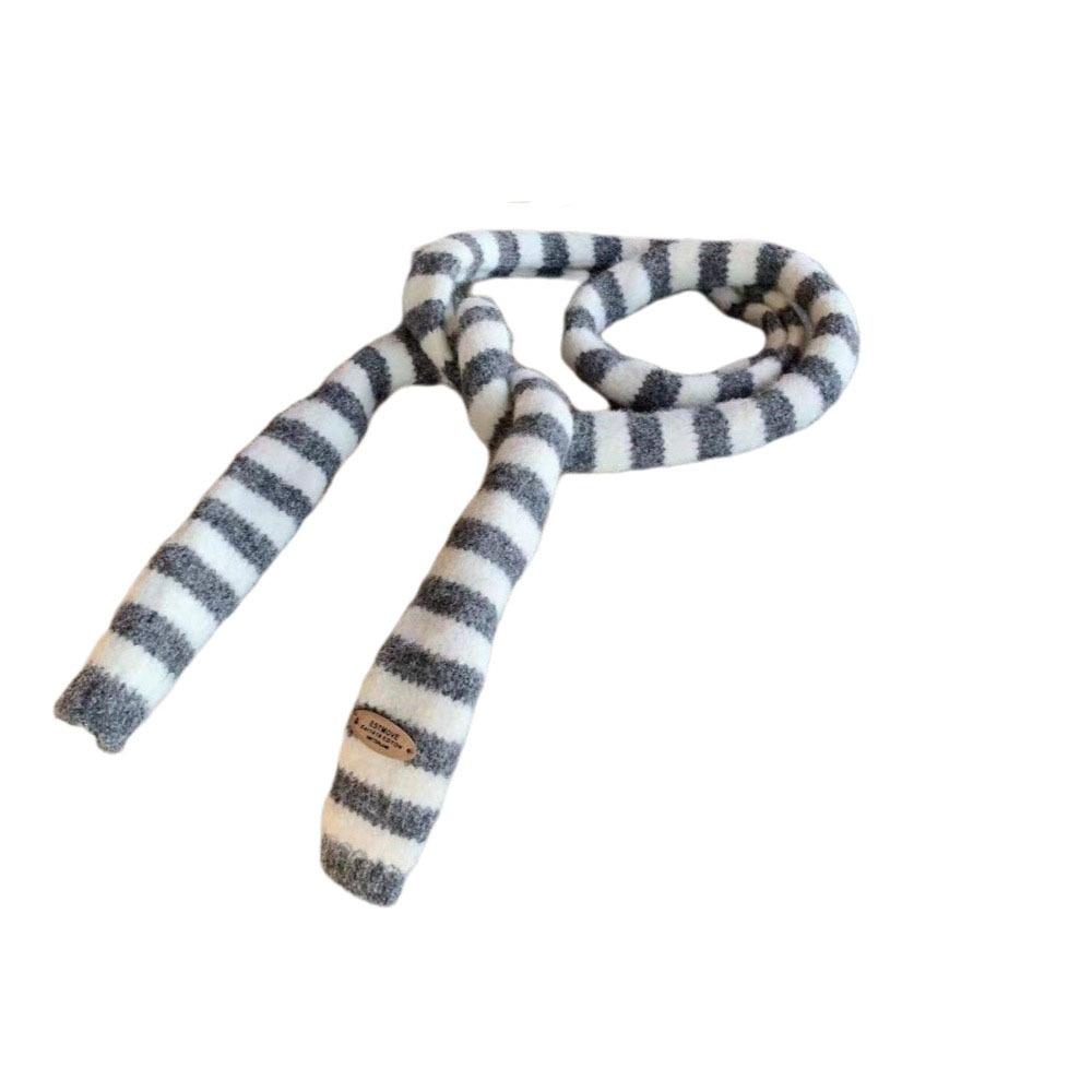Harajuku Striped Scarf Collocation Clothing Accessories Knitted Shawl Long Narrow Scarves Winter