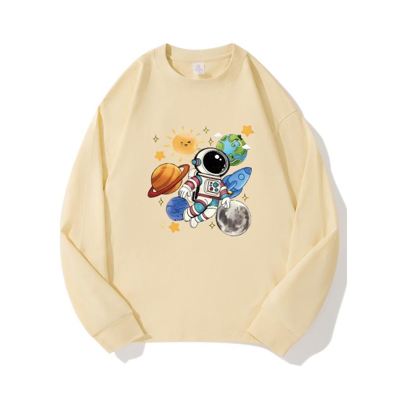 

Звездная осенняя одежда, длинный рукав, чистый хлопок, новый мужской и женский топ, весенний внутренний слой, базовая рубашка, футболка с круглым вырезом и длинными рукавами XXL бежевый