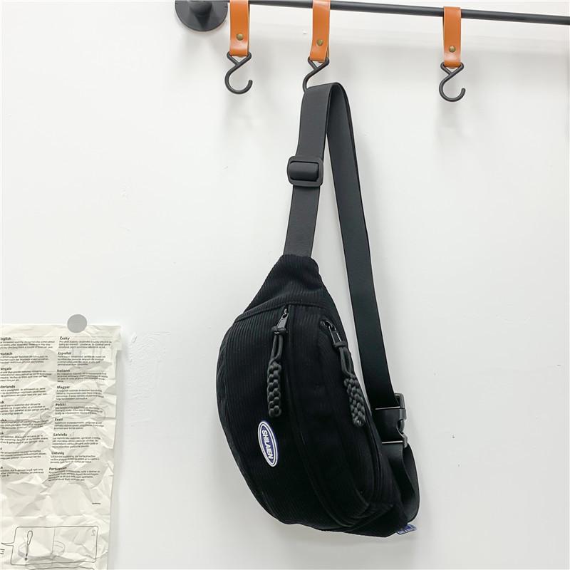 

Простая и универсальная поясная сумка. Женская вельветовая сумка-мессенджер. Вместительная нагрудная сумка. Рюкзак для занятий спортом на открытом воздухе. Легкая сумка для мобильного телефона. чёрный